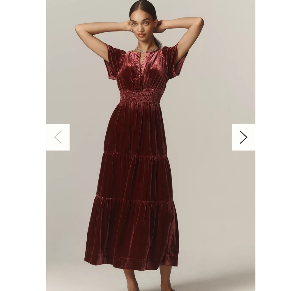 Burgundy Velvet Maxi Dress